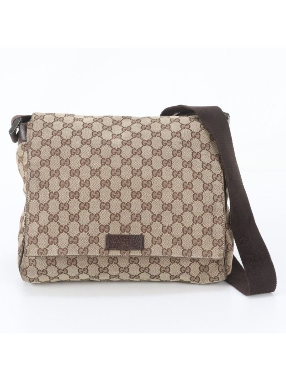 Gucci GG Canvas Leather Shoulder Bag Crossbody Messenger Business
